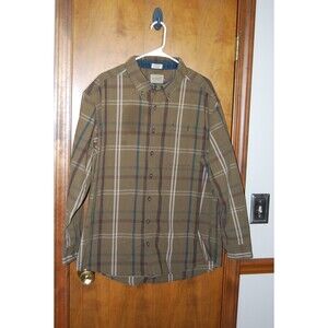 C.E. Schmidt Workwear Shirt Long Sleeve Size XL Button Down Brown Plaid